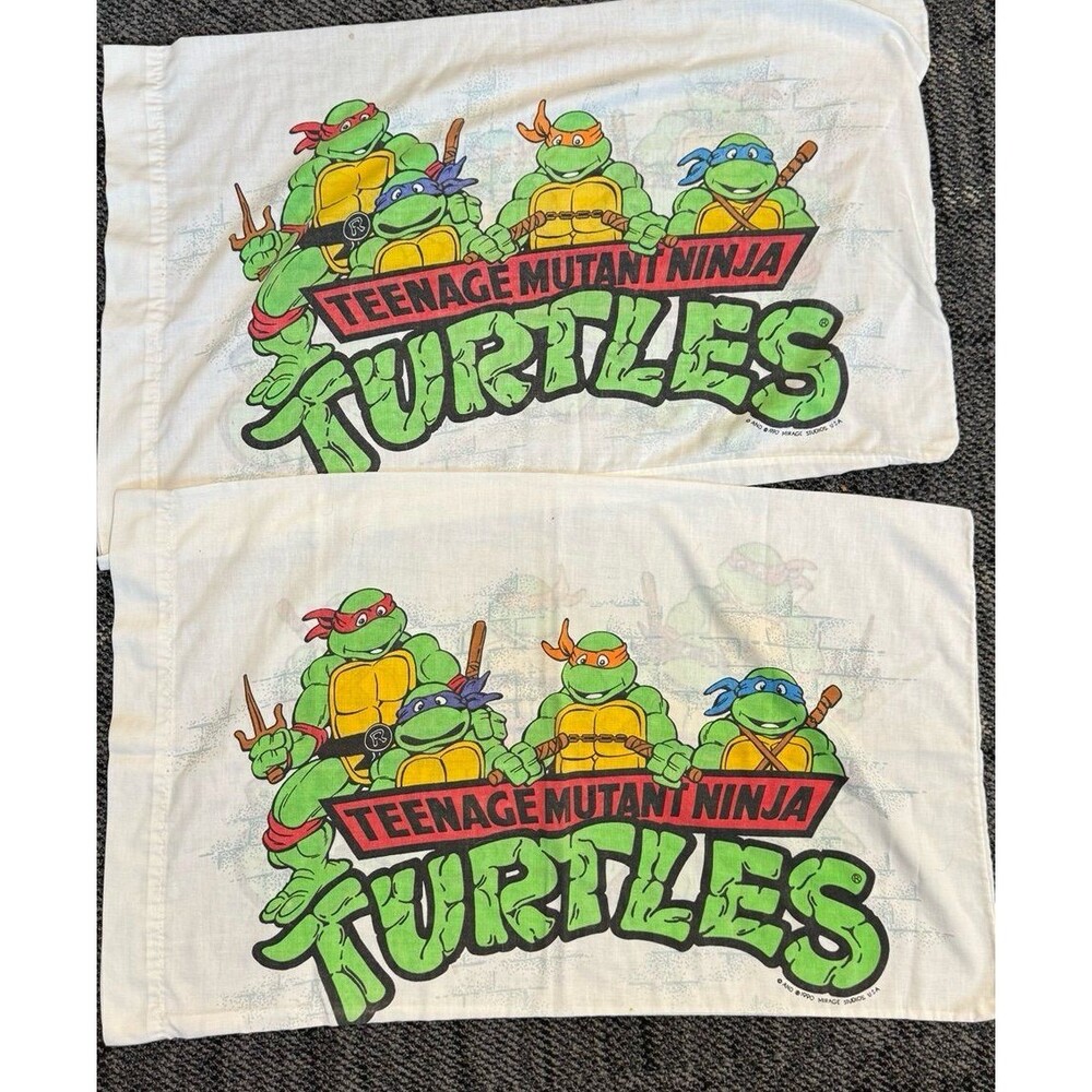 Vintage 1990 Mirage Studios Teenage Mutant Ninja Turtles 2 Standard Pillow Cases
